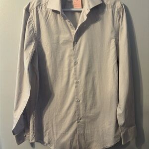 140M Calvin Klein white with design Men's Button Down Shirt